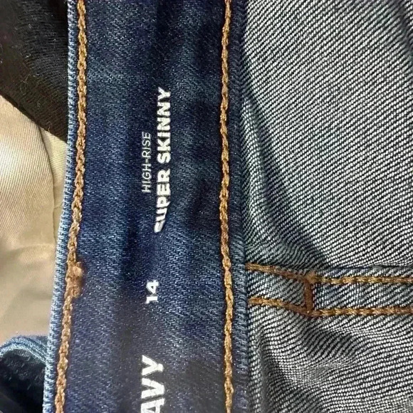 Old Navy Women's High Rise Skinny Dark Blue Jeans - Picture 4 of 5